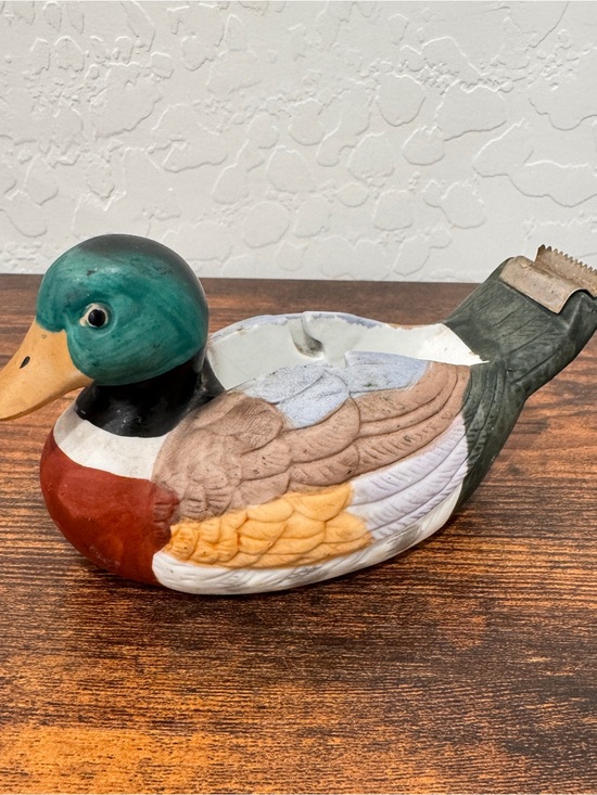 Other - Vintage Mallard Duck Ceramic Tape Dispenser 6” Outdoor Decoy Home Office